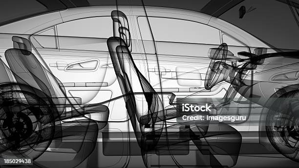Graphic 3d Model Of A Sedan Car Stock Photo - Download Image Now - Car, Design, Plan - Document