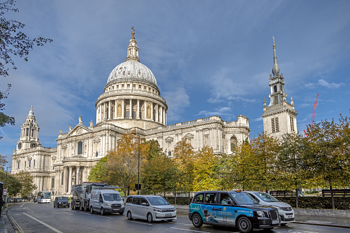 St Pauls Cathedral in London Photographed from One Exchange