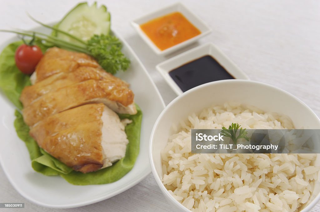 Жареная курица с рисом набор - Стоковые фото Без людей роялти-фри