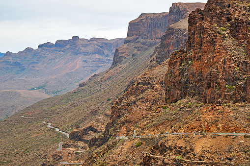 winding country road near Roque Nublo on Gran Canaria.