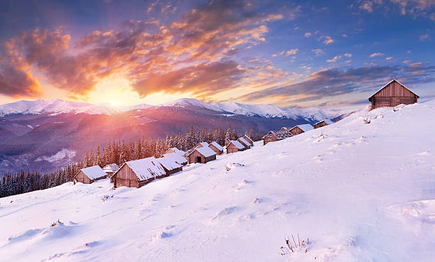 istock winter sunrise in the Carpathian mountains 185034008