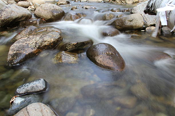 Quiet Mountain Stream mountain stream carrabassett stock pictures, royalty-free photos & images