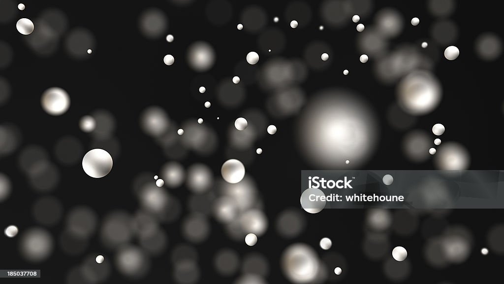 abstract background many white spheres with depth of field on black background Abstract Stock Photo