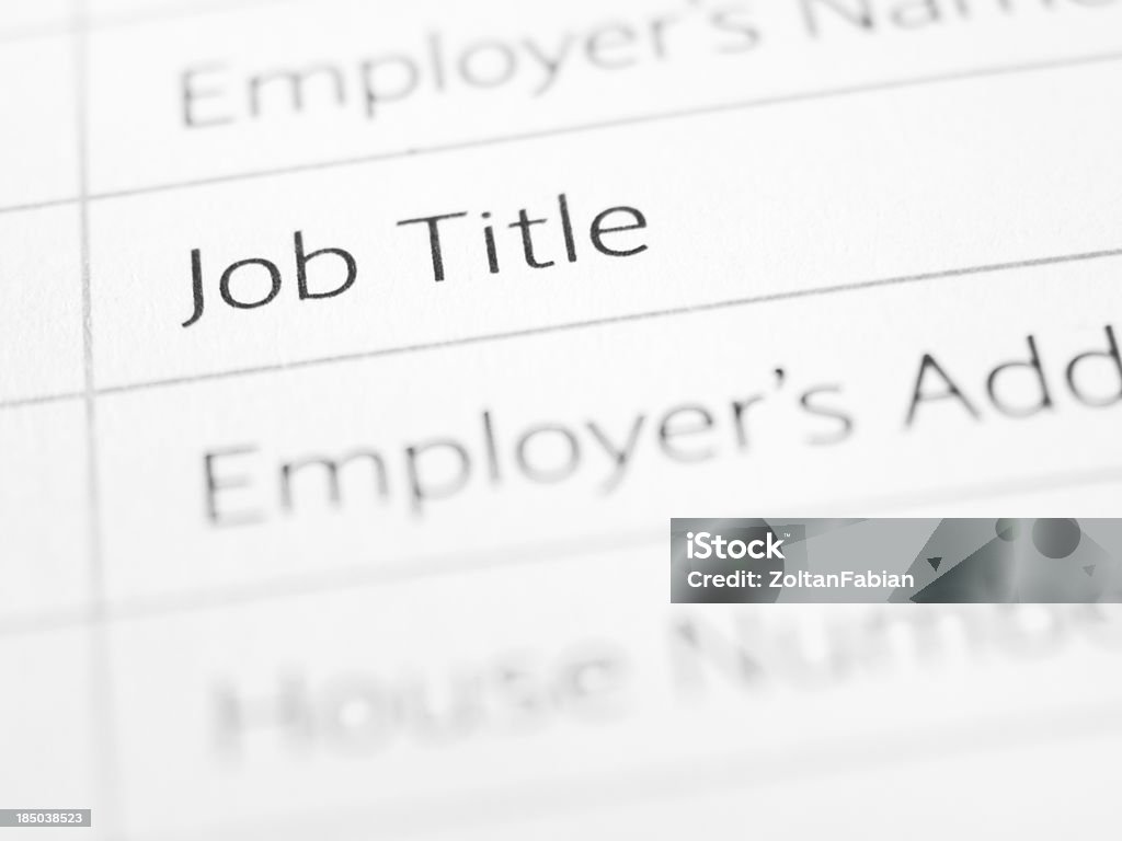 Job Title Paper form close-up. Agreement Stock Photo