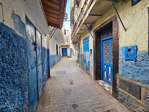 narrow street of the medina of Tangier, Morocco