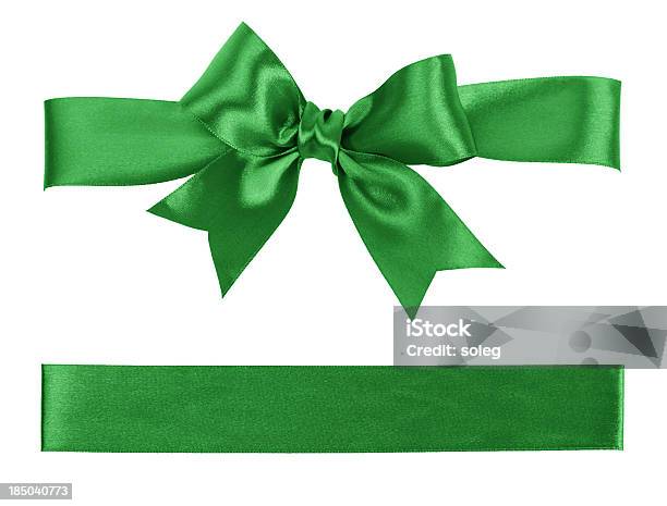 Green Bow And Ribbon Stock Photo - Download Image Now - Green Color, Ribbon - Sewing Item, Tied Bow