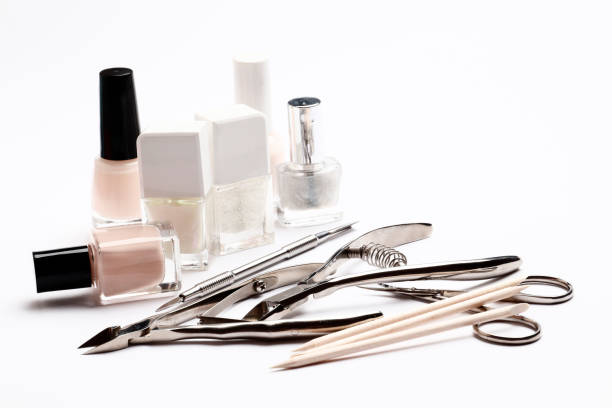 istock Set of tools for manicure and varnishes isolated on white background. Insulation. 1850412064