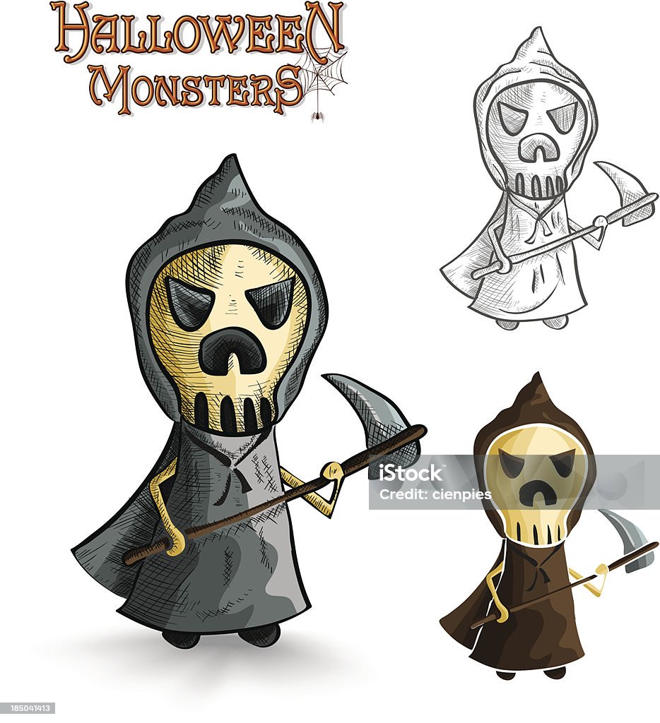 scary Halloween monstres dessin animé Ange de la mort EPS10 fichier. - clipart vectoriel de Ange de la Mort libre de droits