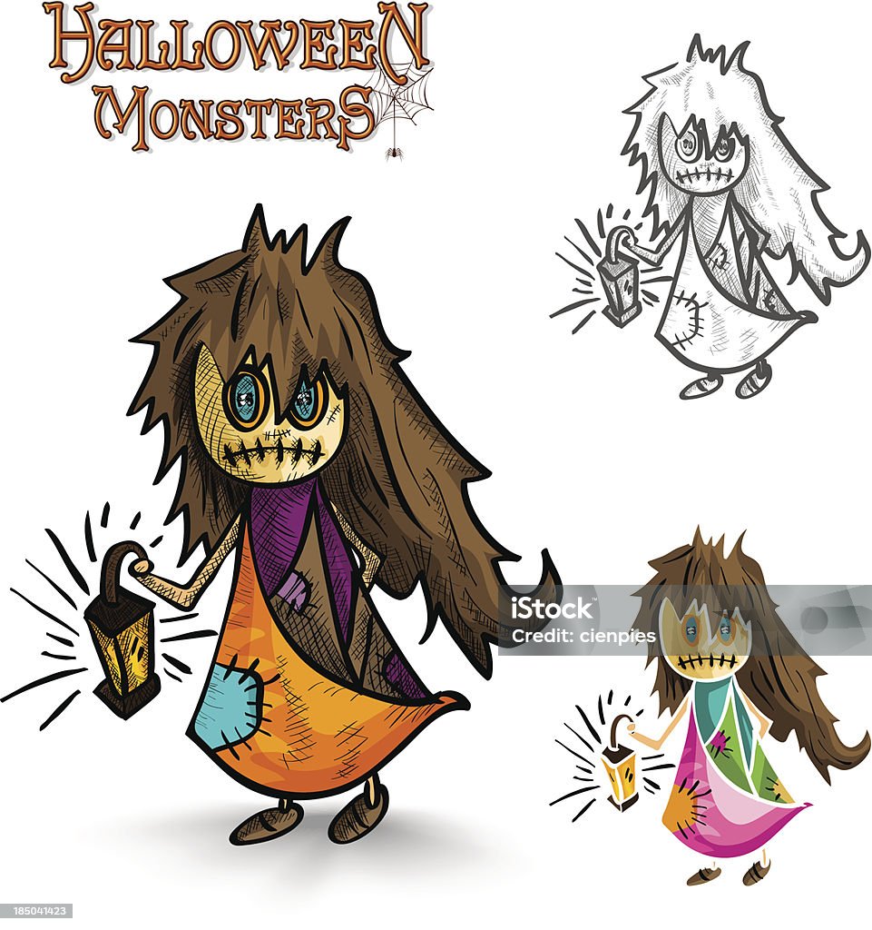 Halloween monsters scary Comic schmutzig Hexe EPS10 Datei. - Lizenzfrei Angst Vektorgrafik