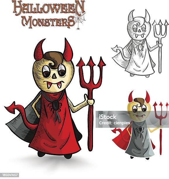 Halloween Monsters Scary Comic Devil Mann Eps10 Datei Stock Vektor Art und mehr Bilder von Angst