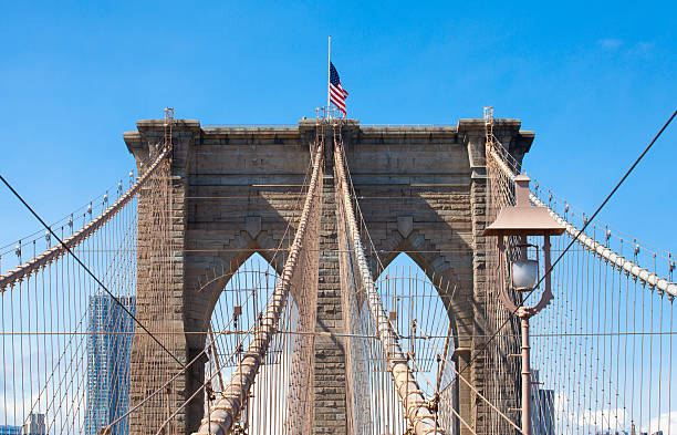 ponte de brooklyn em nova york city - connection usa brooklyn bridge business imagens e fotografias de stock