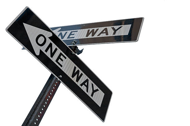istock Two one way signs pointing to different directions 185041781