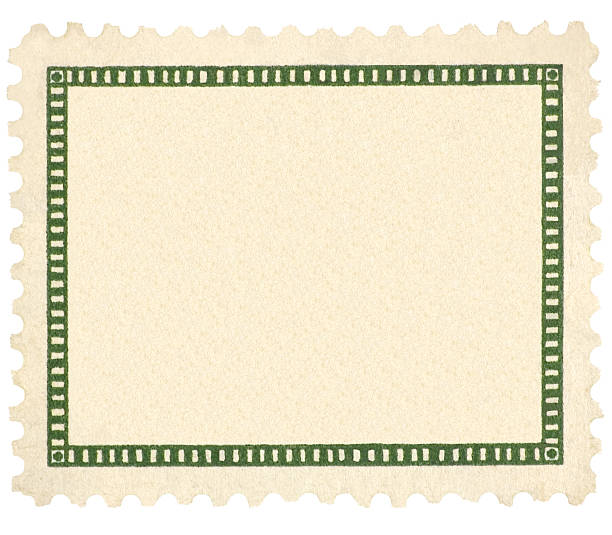 istock Blank Empty Vintage Postage Stamp Green Vignette Macro, Isolated Retro 185041828