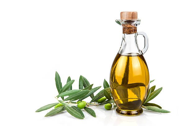 istock Olive oil bottle isolated on a white background. 185042034