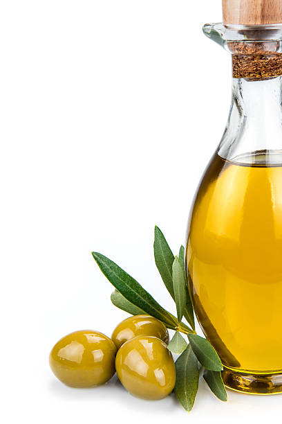 istock Olive oil bottle isolated on a white background. 185042038