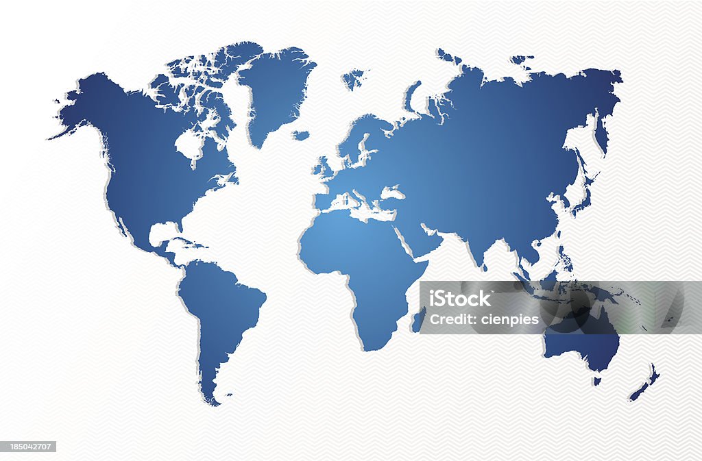 Aisladas en forma de mapa de mundo azul archivo vectorial EPS10. - arte vectorial de Azul libre de derechos