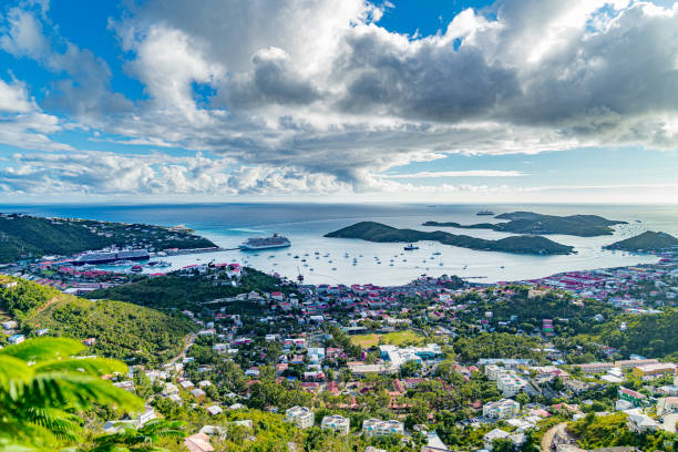 High angle view of Cruz Bay St. John