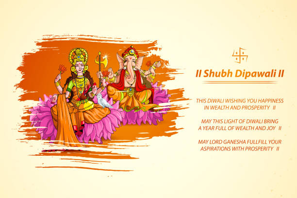 goddess lakshmi and lord ganesha in diwali - parvati stock-grafiken, -clipart, -cartoons und -symbole