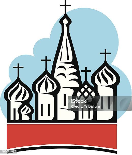 St Basil Catedral Na Praça Vermelha - Arte vetorial de stock e mais imagens de Catedral - Catedral, Cultura Russa, Ilustração