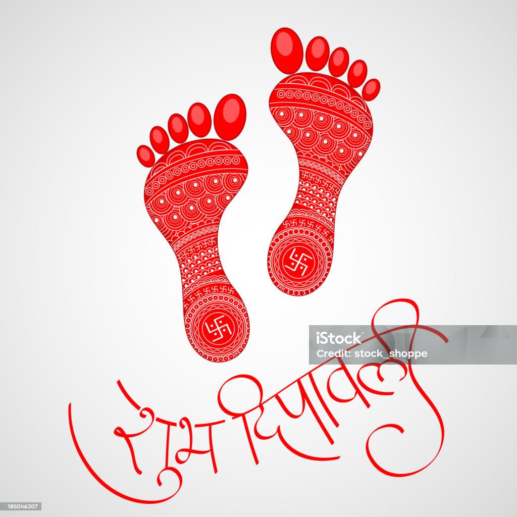 Footprints of Goddess Lakshami on Diwali illustration of footprints of Goddess Lakshami for Happy Diwali Abstract stock vector