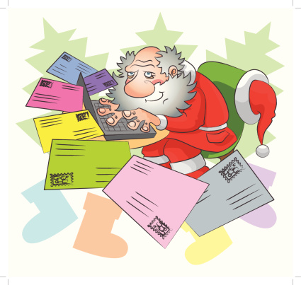Santa Email. Animation Santa And Email Stock Illustration - Download Image Now - Adult, Adults ...