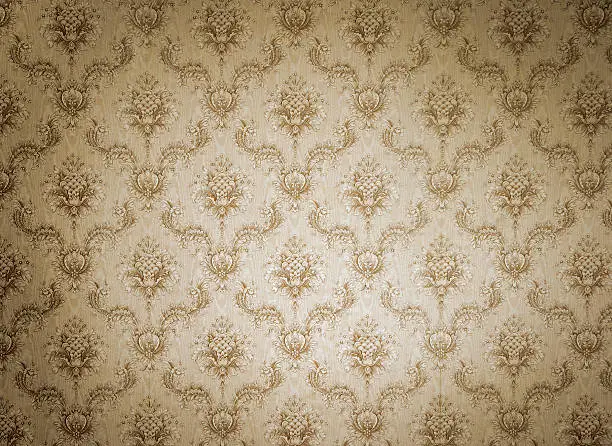 Old beige wallpaper for texture or background