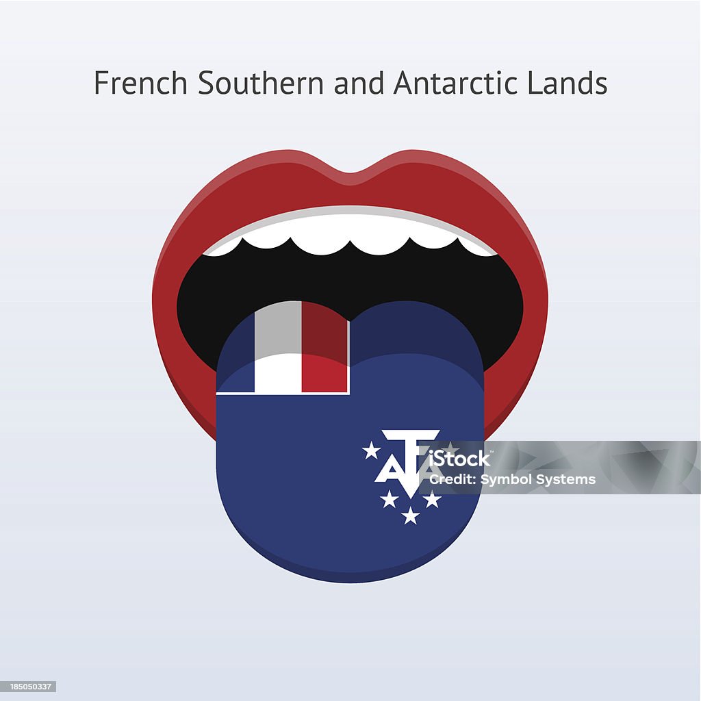 French Southern and Antarctic Lands language. French Southern and Antarctic Lands language. Abstract human tongue. Vector illustration. Abstract stock vector