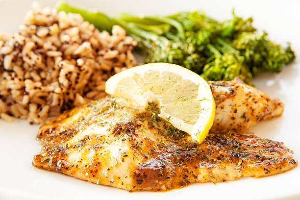 istock Blackened Tilapia with Wild Rice and Broccoli 185050436