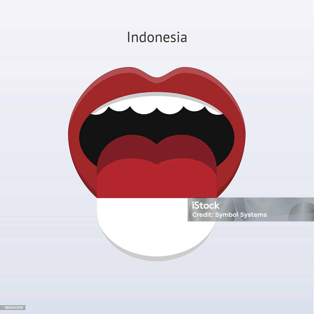 Indonesia lingua.  Astratto Lingua umana. - arte vettoriale royalty-free di Aperto