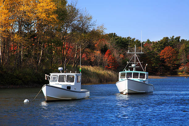 Kennebunkport Harbor imbarcazioni - foto stock