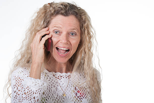 Mujer en el teléfono celular - foto de stock