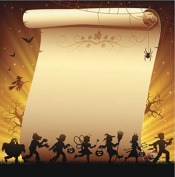 ilustraciones, imágenes clip art, dibujos animados e iconos de stock de halloween trick or treaters - running mummified horror spooky
