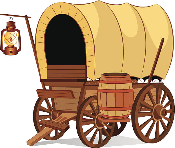 Covered Wagon Vector Covered Wagon covered wagon stock illustrations