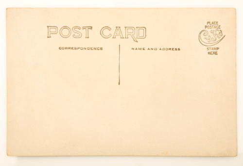 Blank aged antique post card from early 1900's.
