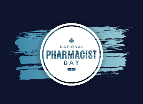 National Pharmacist Day poster, card watercolor design. Vector illustration. EPS10