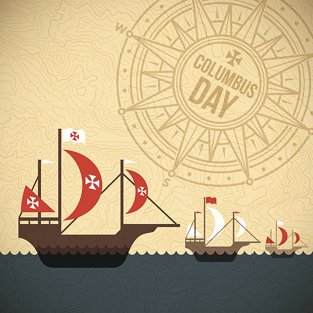 ilustraciones, imágenes clip art, dibujos animados e iconos de stock de cristóbal colón día - buque conocido