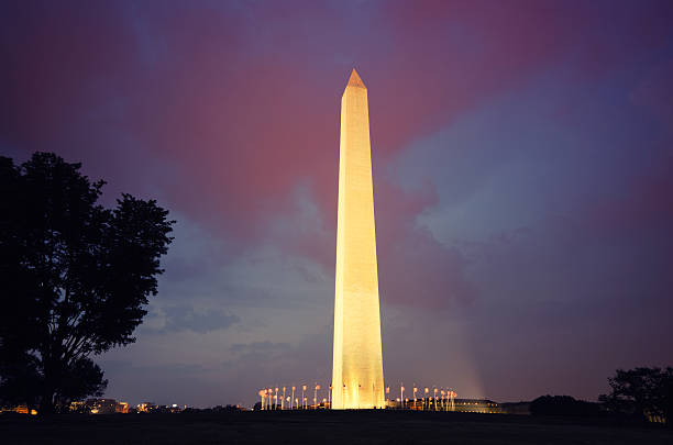 istock USA flag at the Washington Monument 185054682