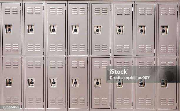 School Lockers Stock Photo - Download Image Now - Locker, Locker Room, Backgrounds