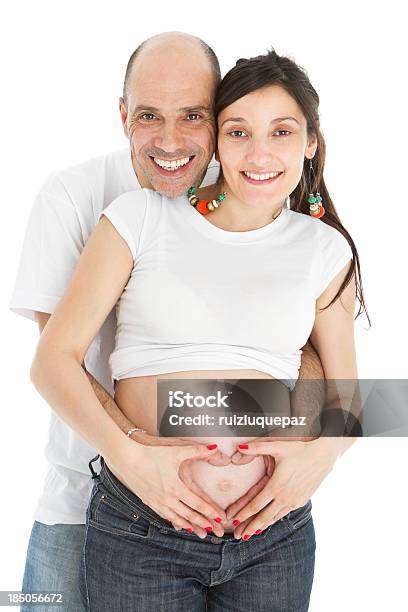 Schwangere Paar Stockfoto und mehr Bilder von Andersherum - Andersherum, Arm umlegen, Attraktive Frau