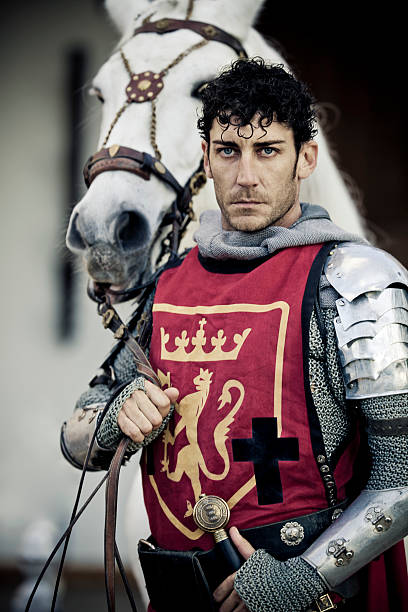 istock knight portrait with horse 185056800