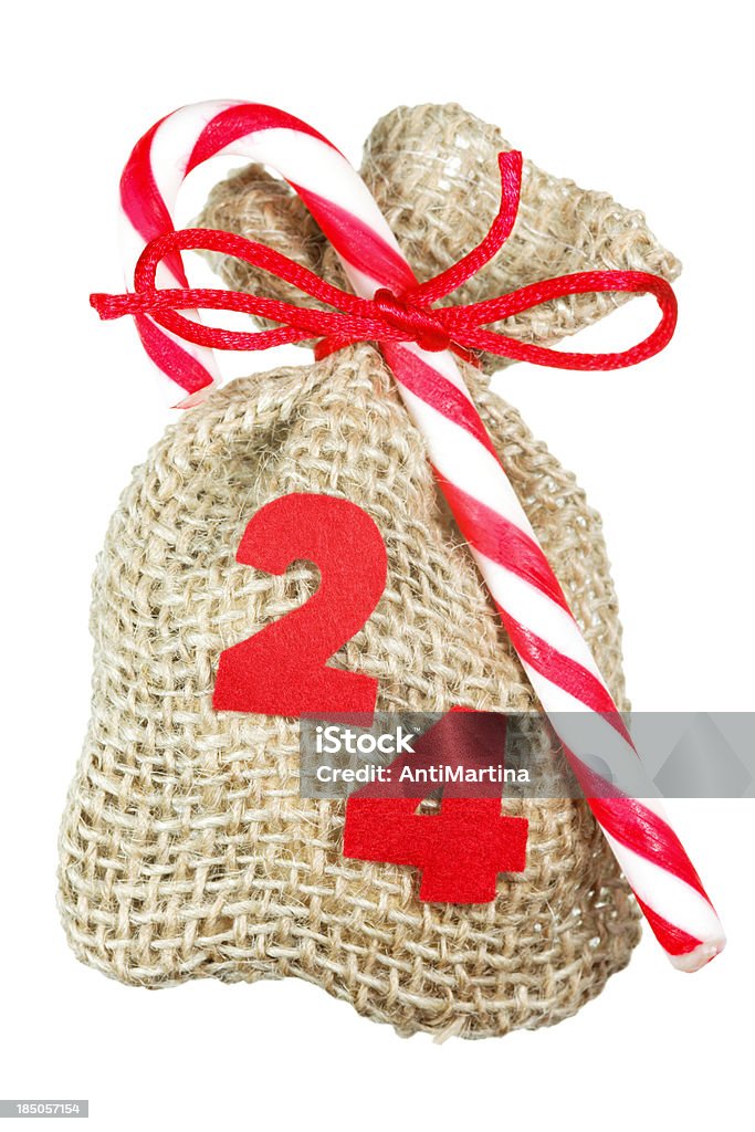 Bolsa de Natal para Calendário Adventista isolada no branco - Foto de stock de 20-24 Anos royalty-free