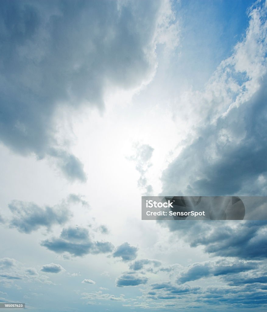 Moody clouds. Beautiful clouds moving around a summer sun. Sky Stock Photo