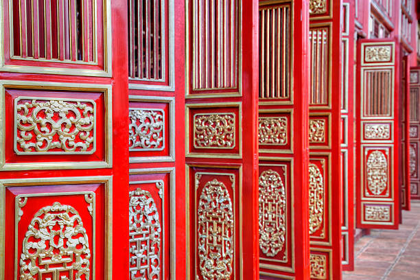 istock Red doors in Hue's Imperial City (Citadel), Vietnam 185058425