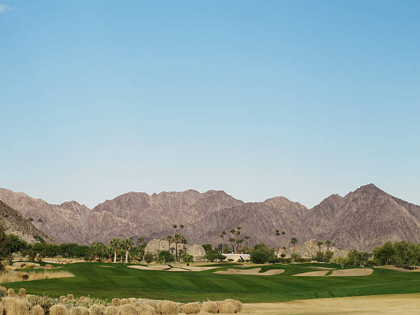 istock Lush green golf course in the Palm Springs desert 185058440