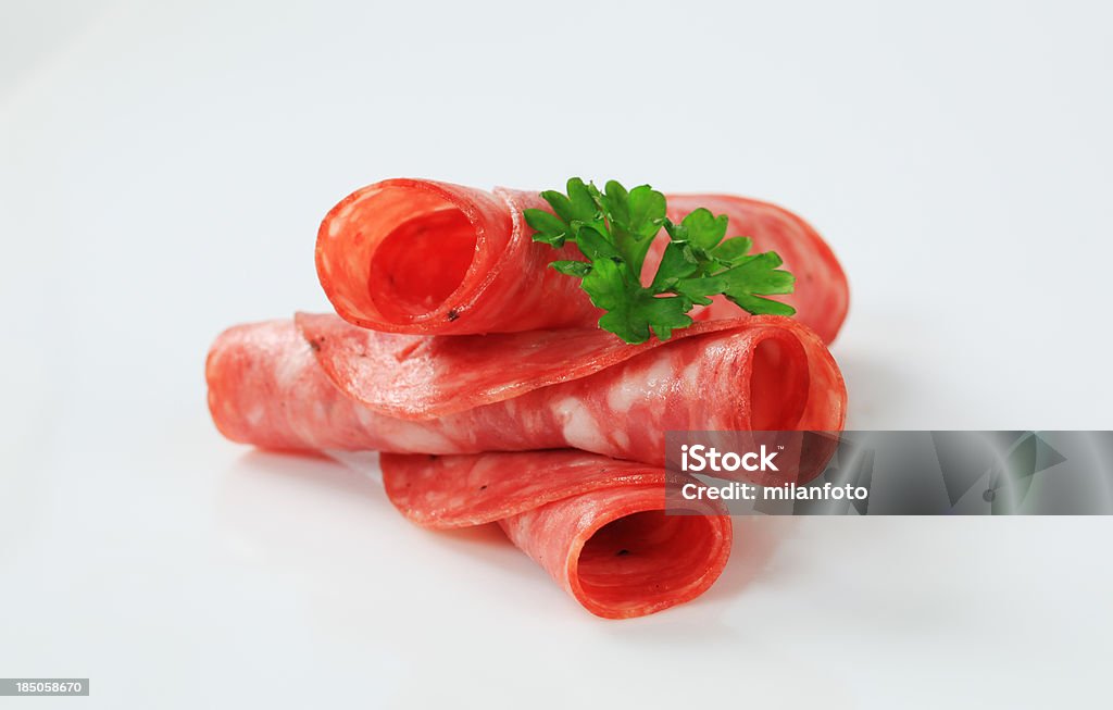 Sliced Italian salami Antipasto Stock Photo