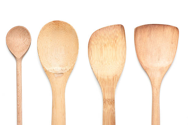 Wooden Kitchen Utensils Bottom Border