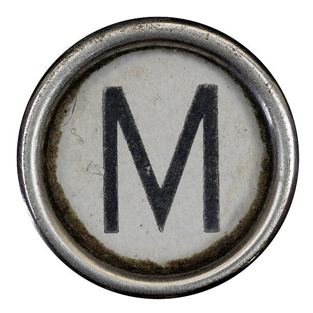 m ключ из полный алфавит с grungey пишущая машинка - letter m typewriter key typewriter alphabet стоковые фото и изображения