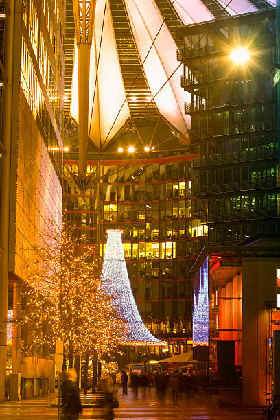 istock Modern Architecture at Night with Christmas Decorations, Berlin, Potsdamer Platz 185059031