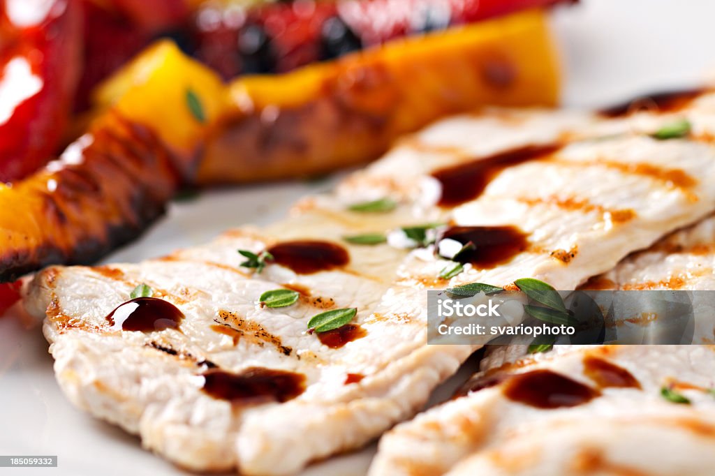 Grilled chicken with roasted vegetables Asian Culture Stock Photo