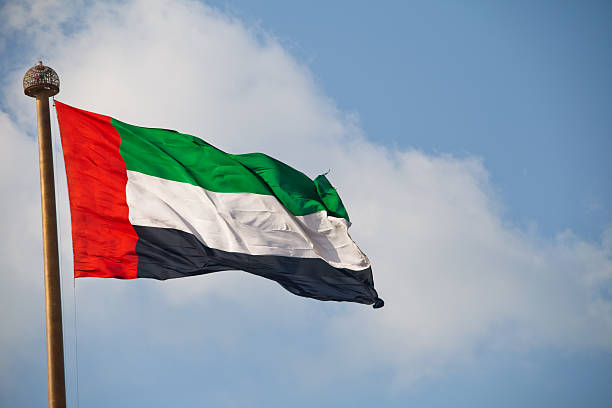 flaga zjednoczonych emiratów arabskich - flag of the united arab emirates zdjęcia i obrazy z banku zdjęć